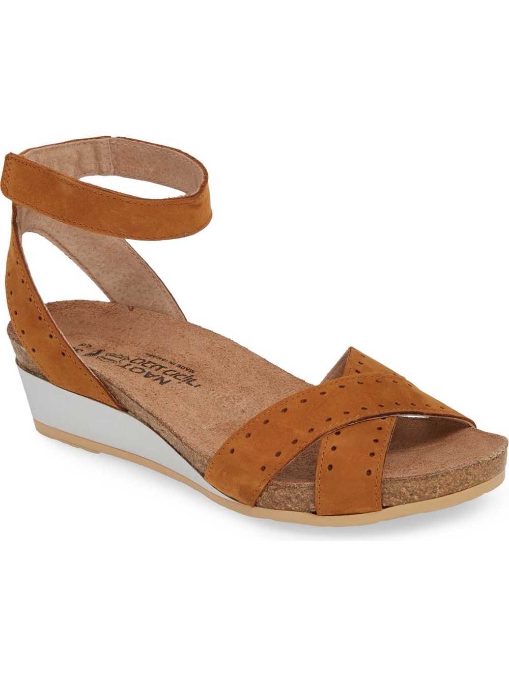 Naot  Wand Wedge Sandal Brown Sz 7